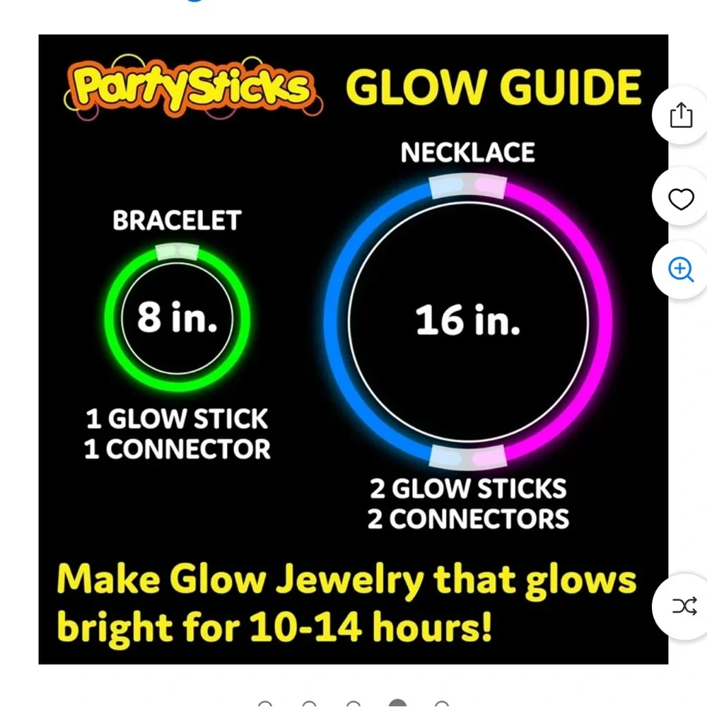 PartySticks Glow Sticks Party Supplies 100pk - 8 Inch Glow in the Dark